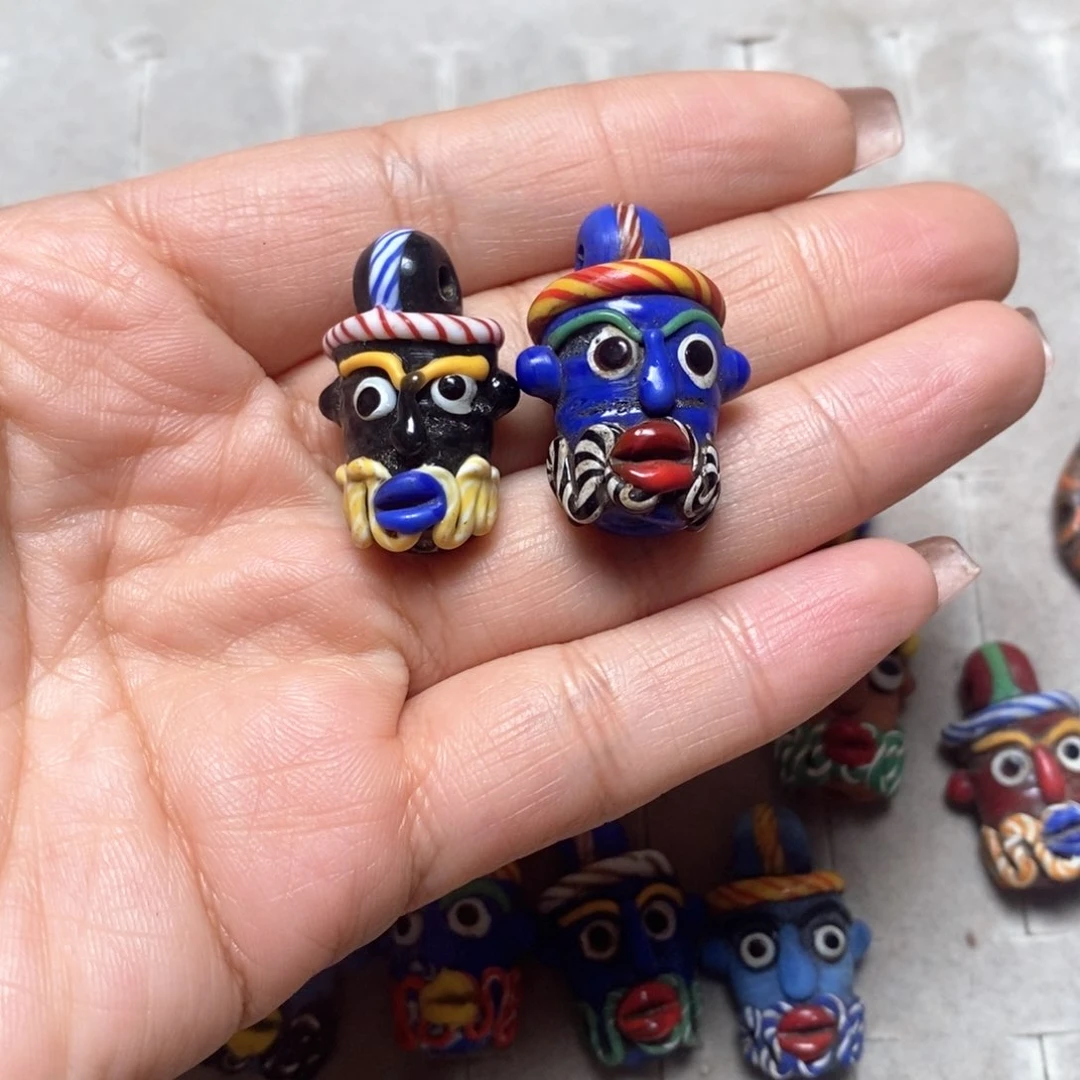 琉璃颈饰印度尼西亚小人脸两个