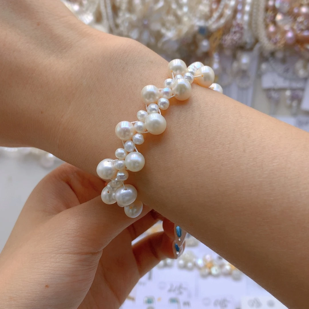 银S925镶嵌淡水珍珠耳饰