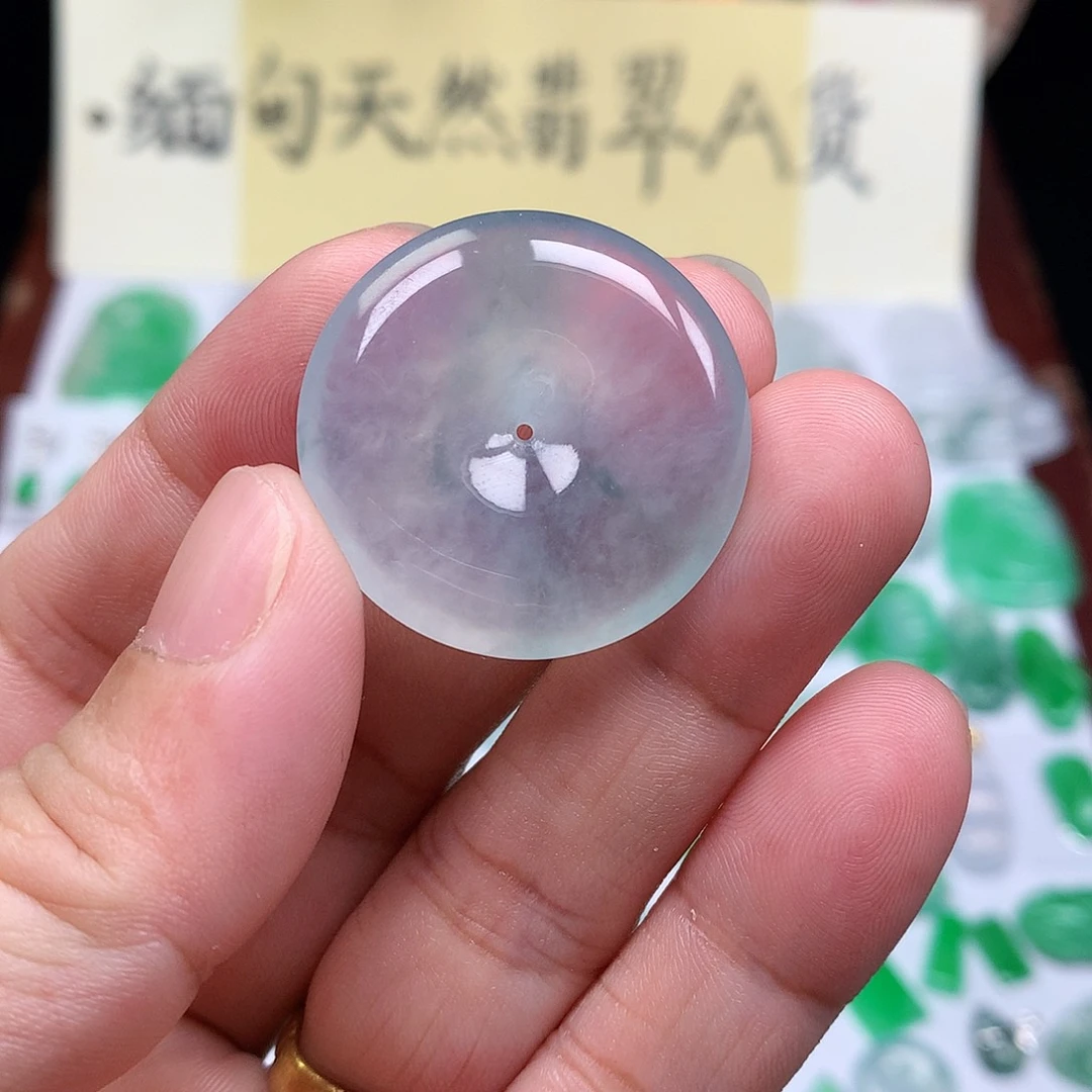 翡翠裸石缅甸天然A货翡翠冰种平安扣