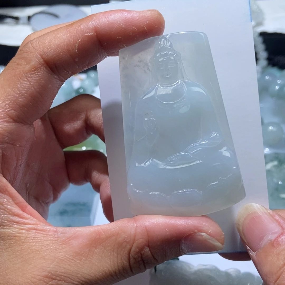 钨***人定制翡翠未镶嵌素衣观音