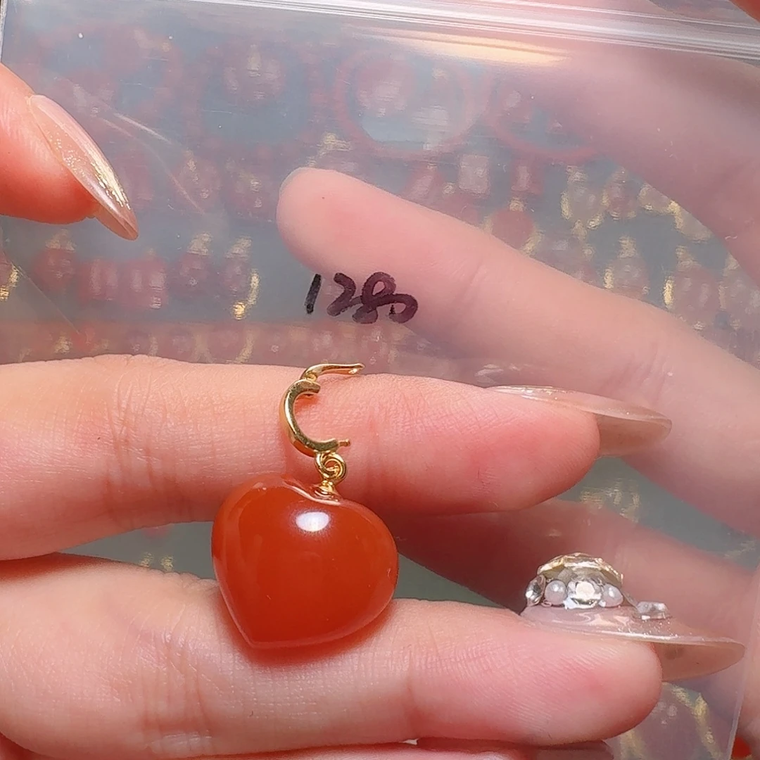 南红玛瑙银S925镶嵌吊坠