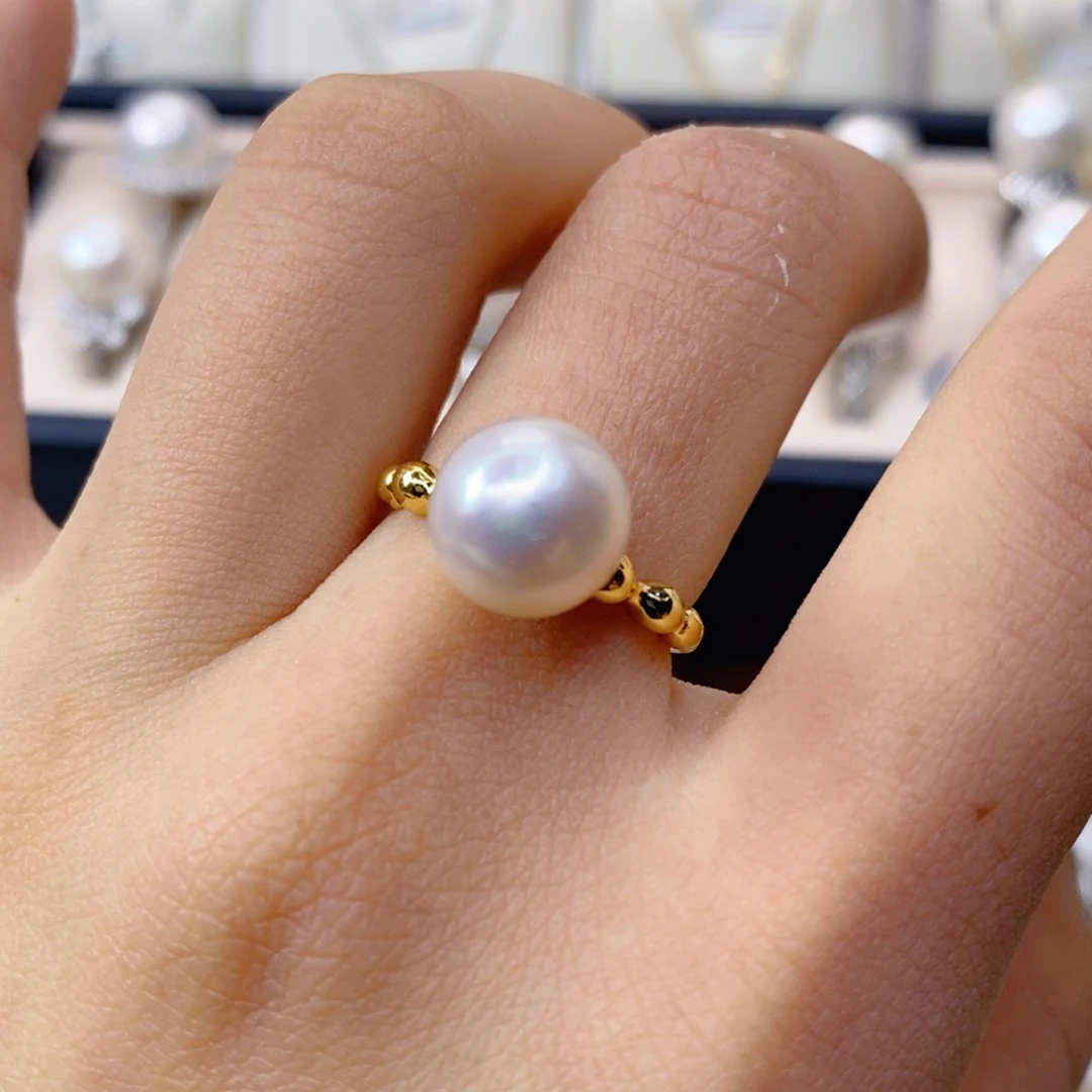 淡水珍珠戒指合金