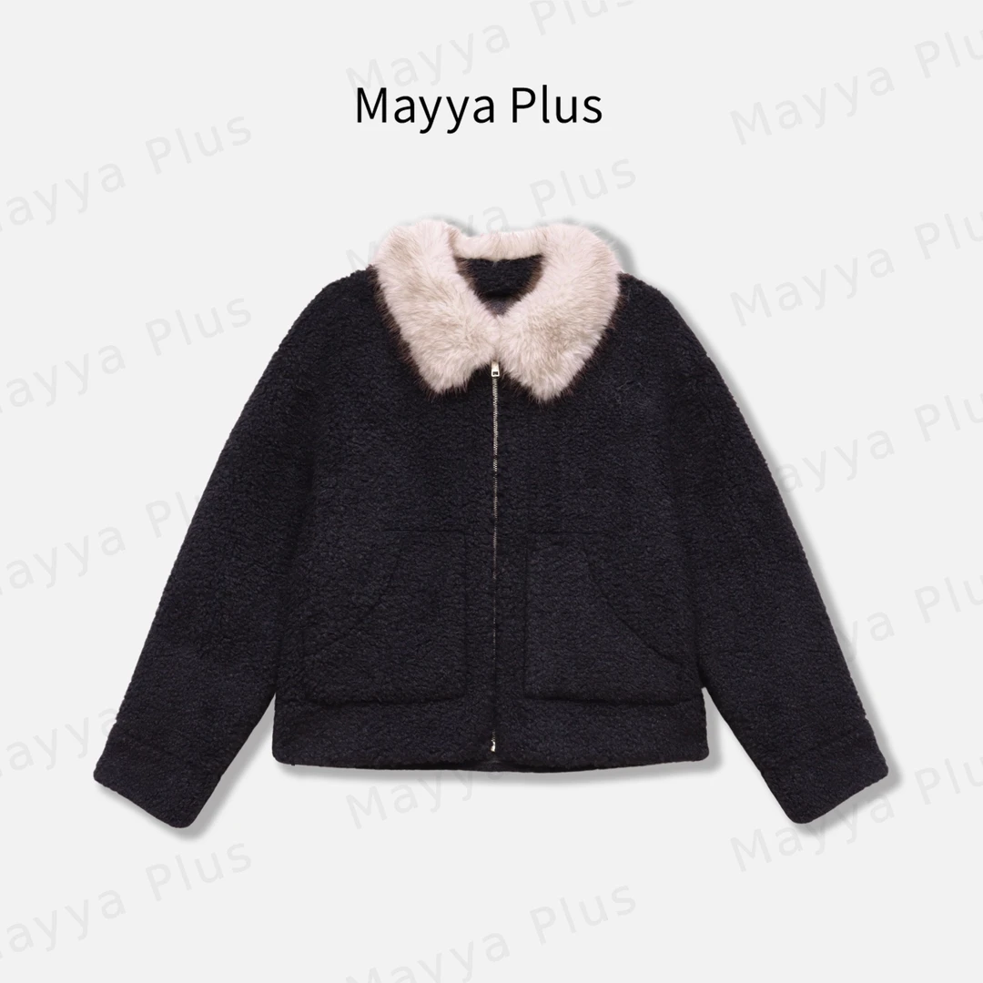 【雪淞塔塔】Mayya Plus麦芽定制韩版气质毛领保暖外套上衣32547306