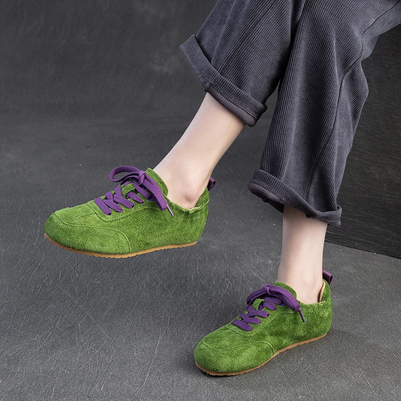 5001-1显瘦防滑德训鞋女头层牛皮超轻软牛筋底真皮小众单鞋鞋子