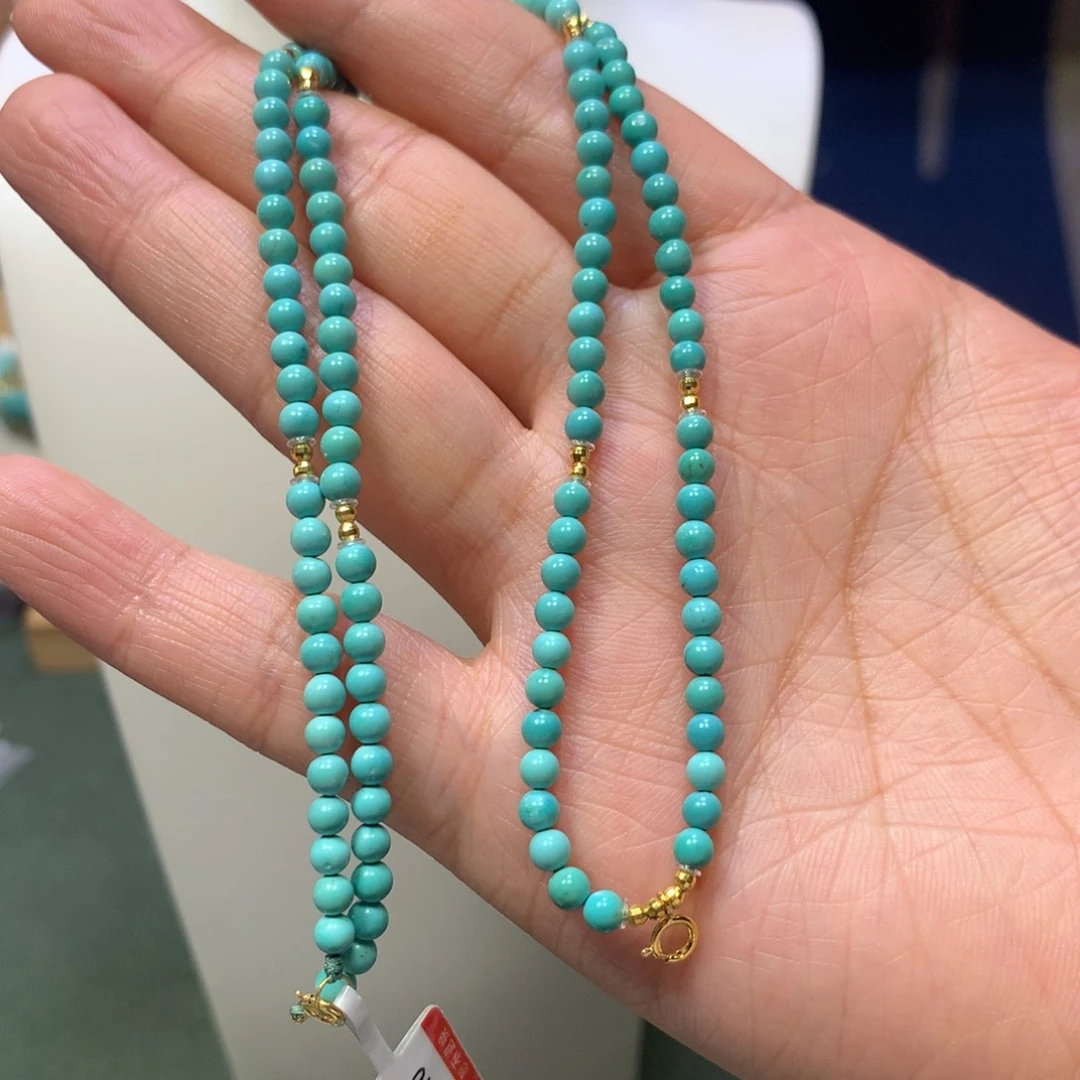 18K金镶嵌绿松石万能链