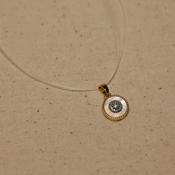 铜合金吊坠 恶魔之眼镶嵌百搭吊坠项链