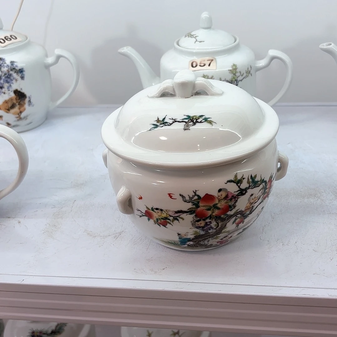 壶陶瓷九子蟠桃三斤储物罐