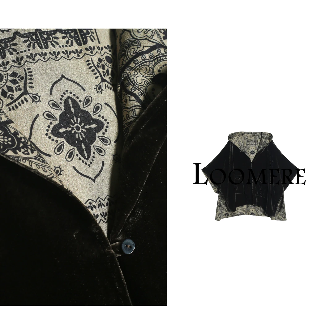 设计款阔型马甲斗篷双面双穿满分桑蚕丝上衣25Q1003