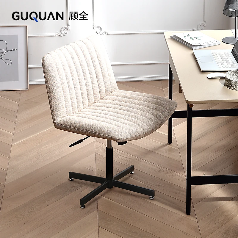 GUQUAN/顾全盘腿椅无扶手宽面宿舍居家化妆电脑办公小椅子北欧风