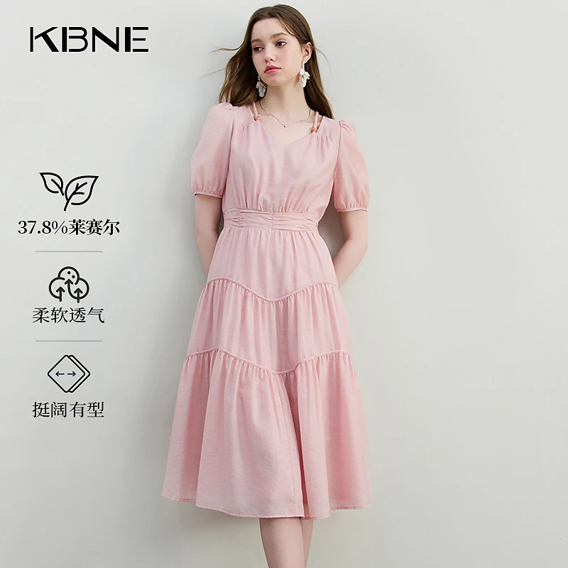 KBNE裙子女款爆款2025新款高级感夏季法式小众欧若风气质连衣裙