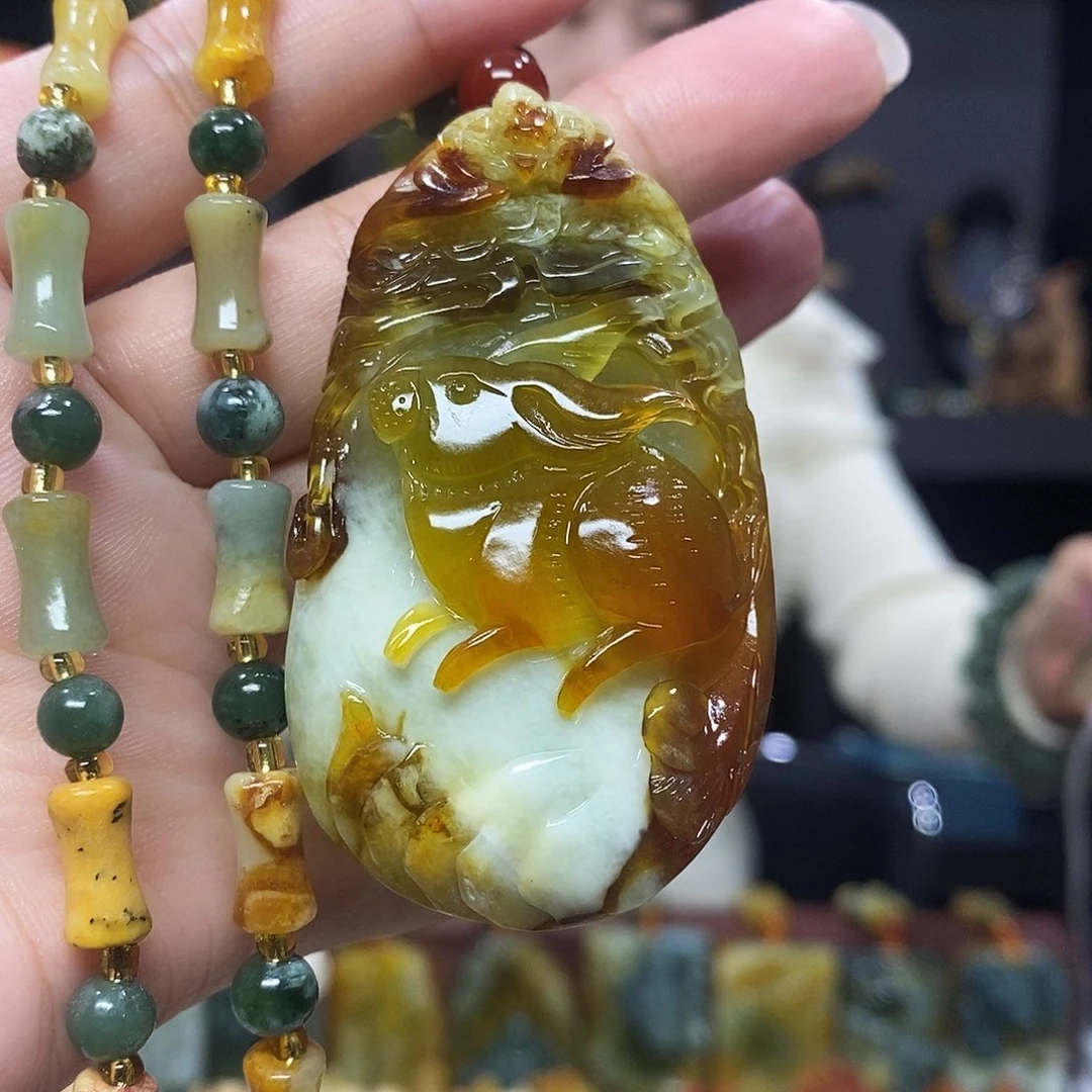 未镶嵌岫玉挂件吊坠项链