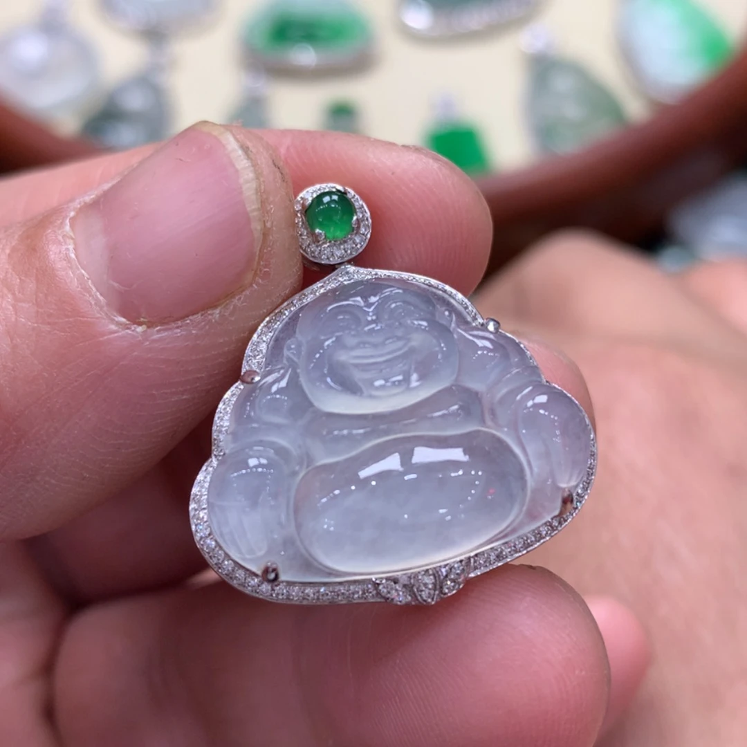 【闪购商品】翡翠颈饰18K金镶嵌佛公