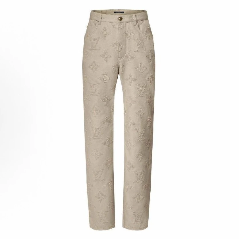 未使用 LouisVuitton/路易威登 ss25压纹满印牛仔裤 28码 md1985