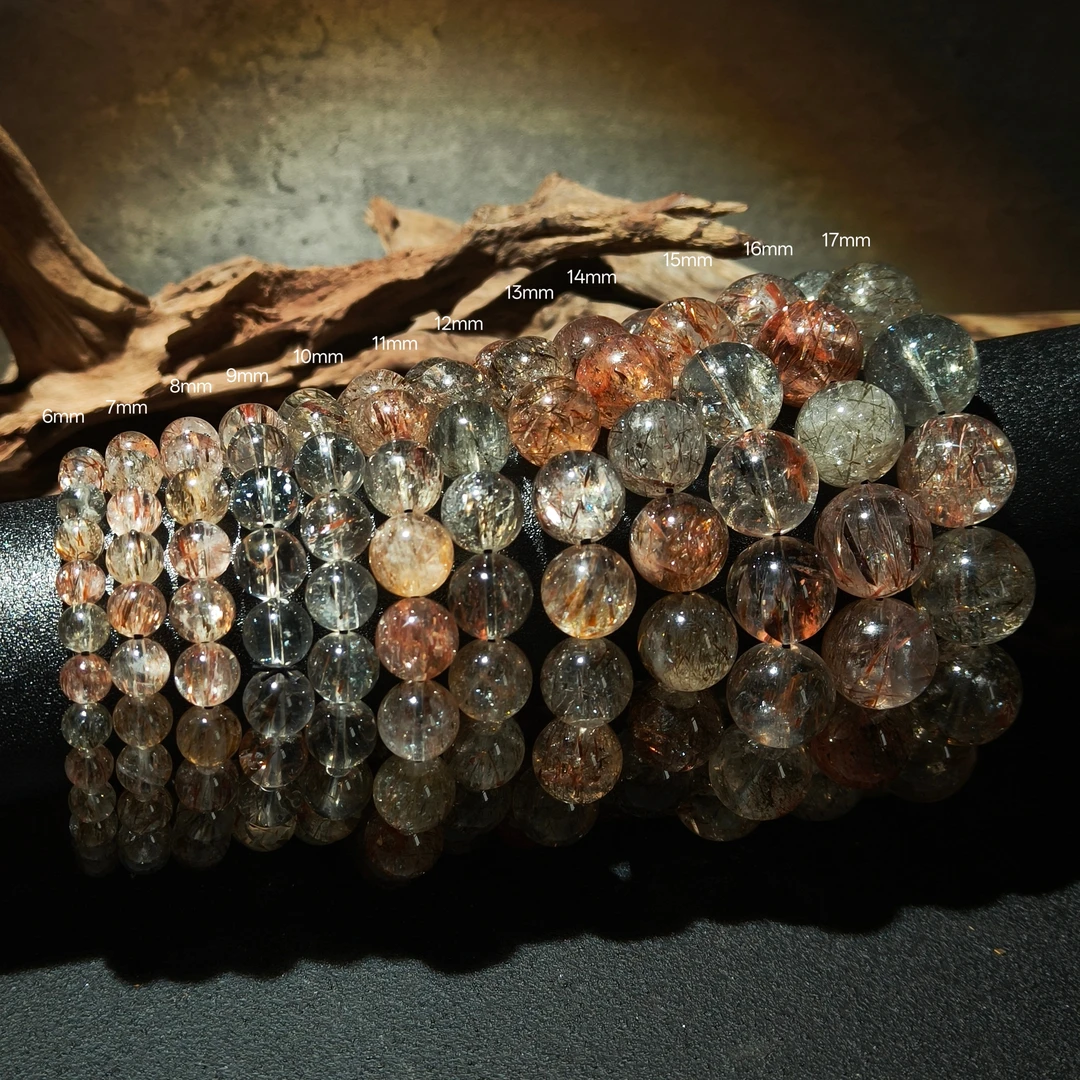 【黑胖珠宝】H0507  天然水晶超透黑金超手链  ——多样性发其一