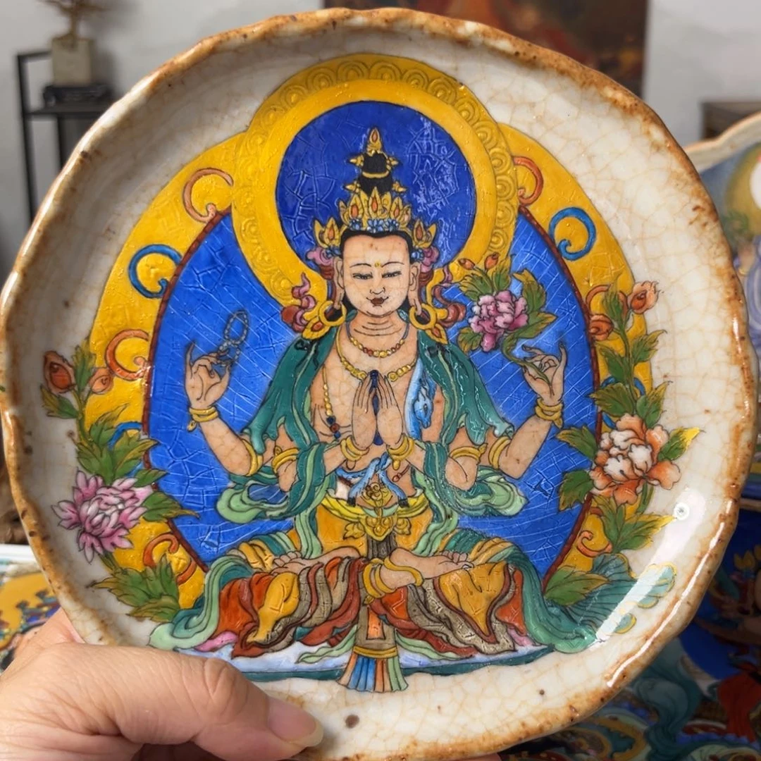手工手绘四臂观音