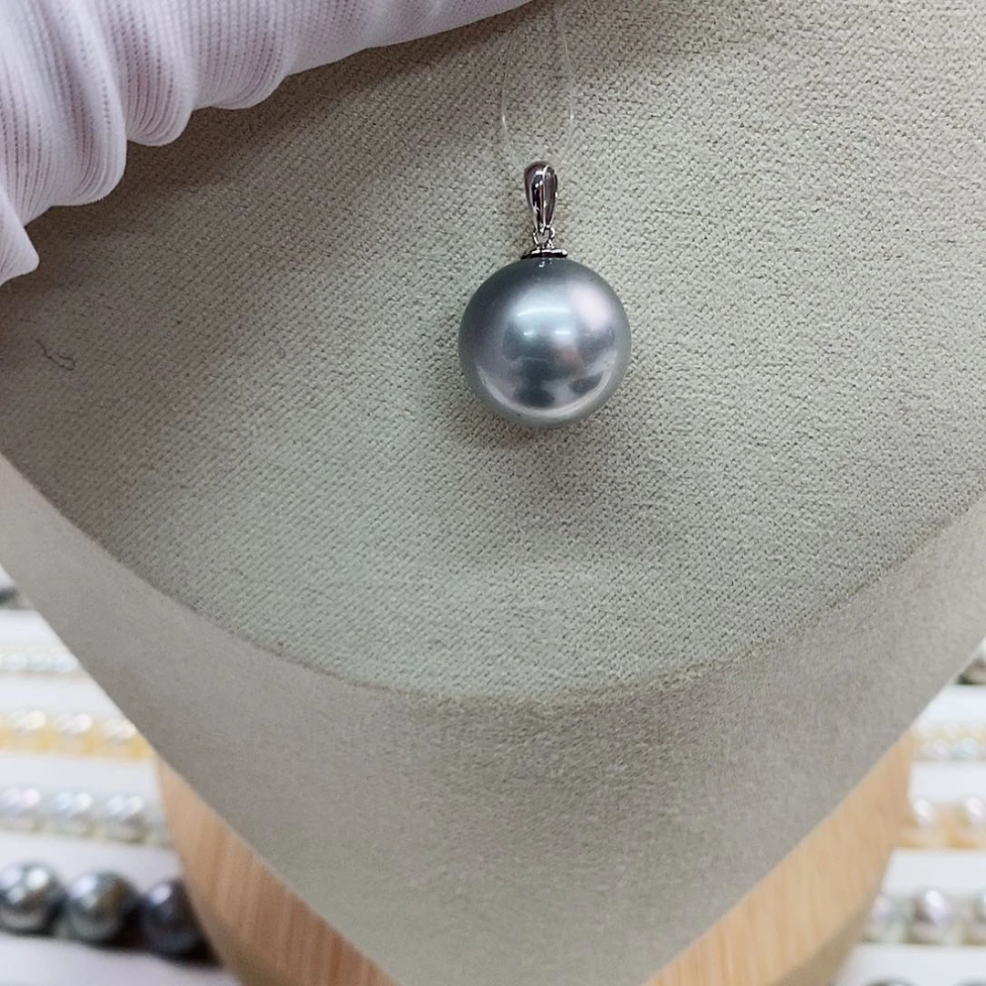 吊坠(不含链)18K金镶嵌海水珍珠13-14