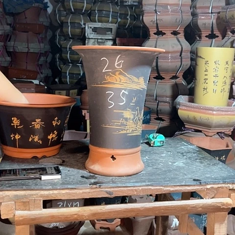 紫砂花盆高兰花盆一个黑