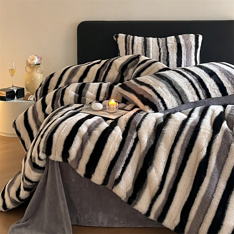 【好媳妇三妹推荐】轻奢A类高克重兔兔绒床上四件套法兰绒高端床品