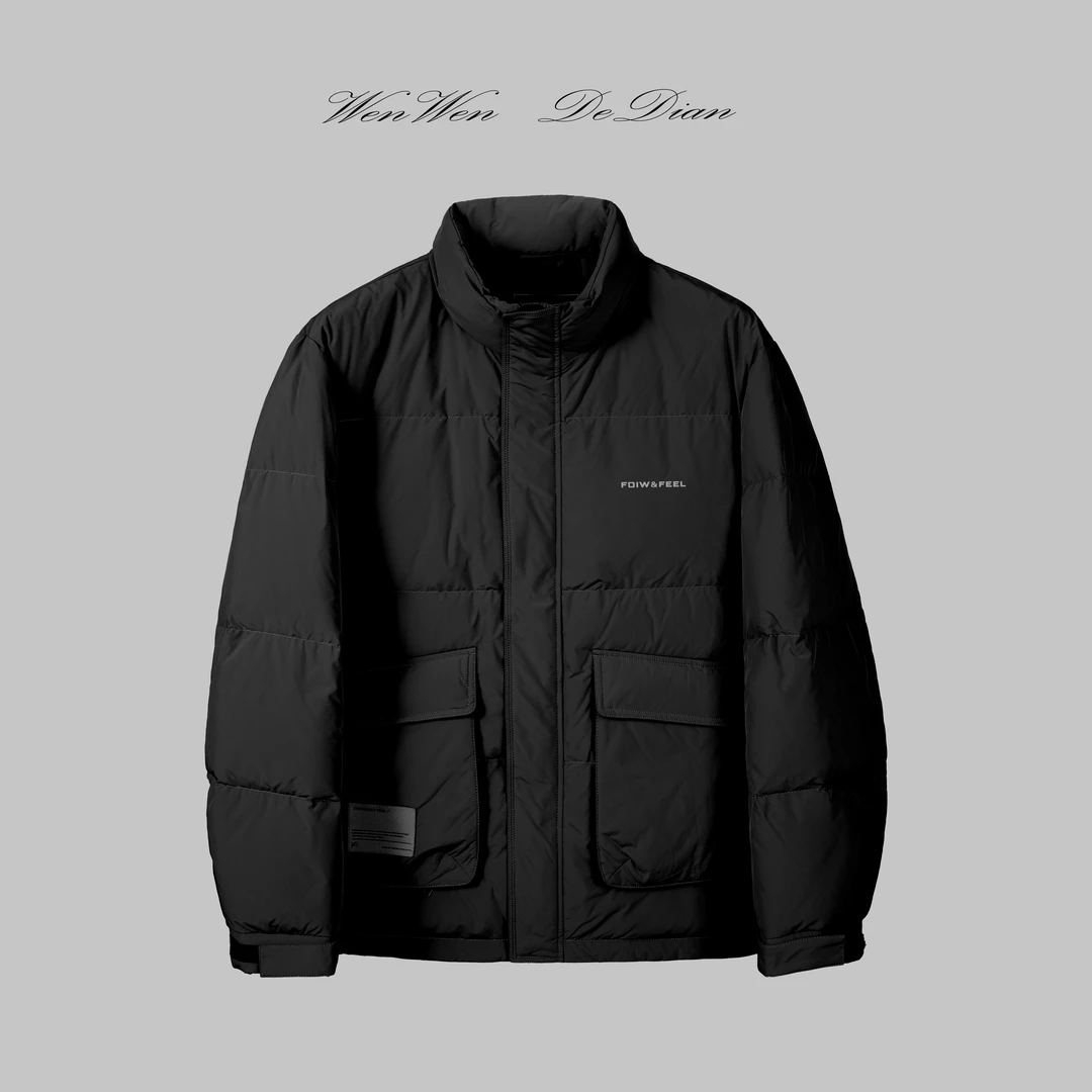 【轻奢系列】冬季加厚保暖男士高端时尚立领90白鸭绒羽绒服82160