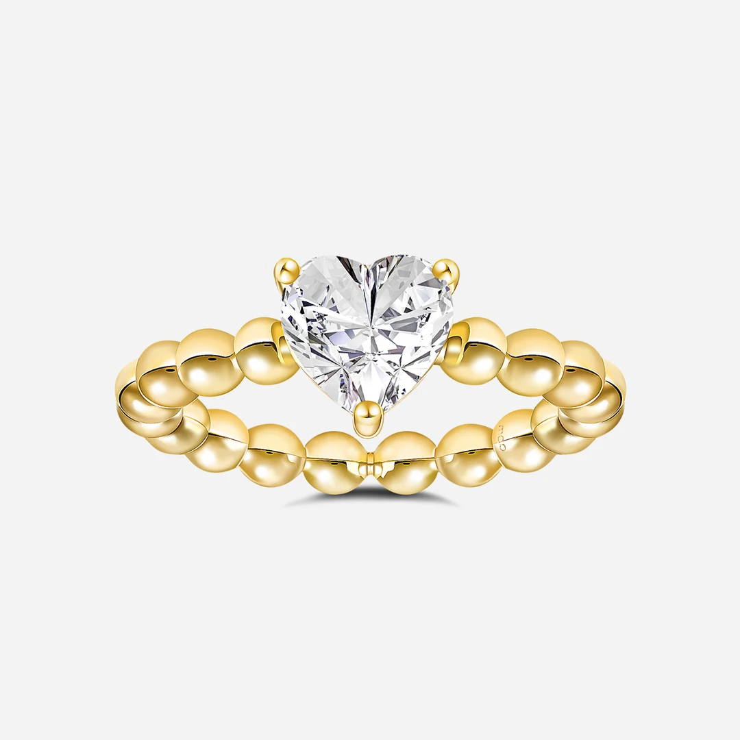 APM Monaco 合金合成锆石戒指 oleil系列爱心戒指Y21462O