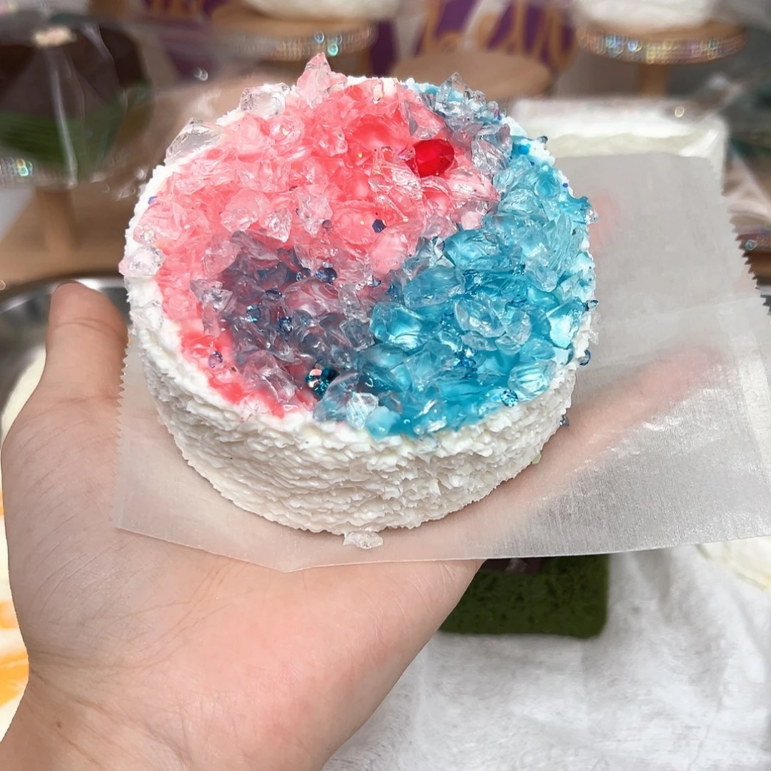 硅胶碎冰大号红蓝圆吐司320g