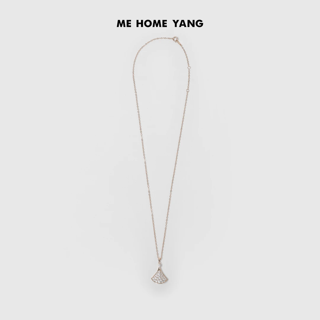 925银银制品 ME【满钻扇叶项链】通体925银重工项链MESS0902