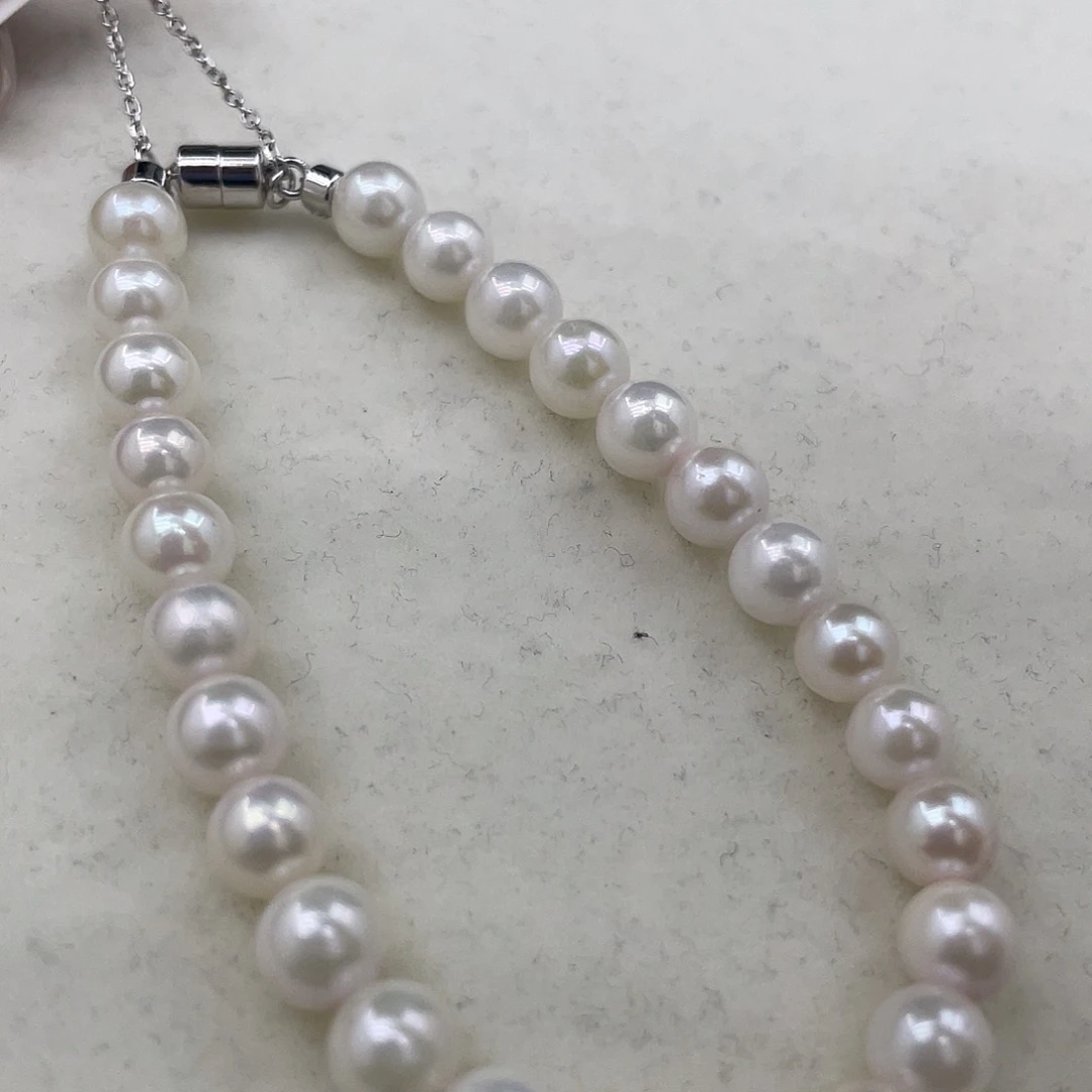 海水珍珠手绳银S925镶嵌