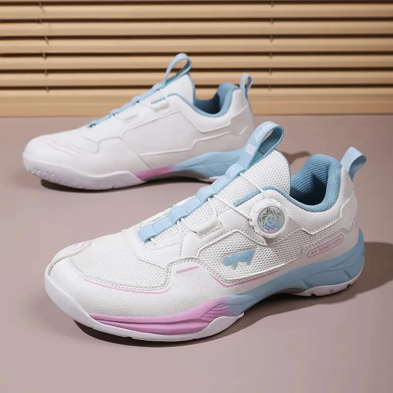 美克女士专业羽毛球鞋透气网面减震旋转扣运动鞋男鞋网球鞋