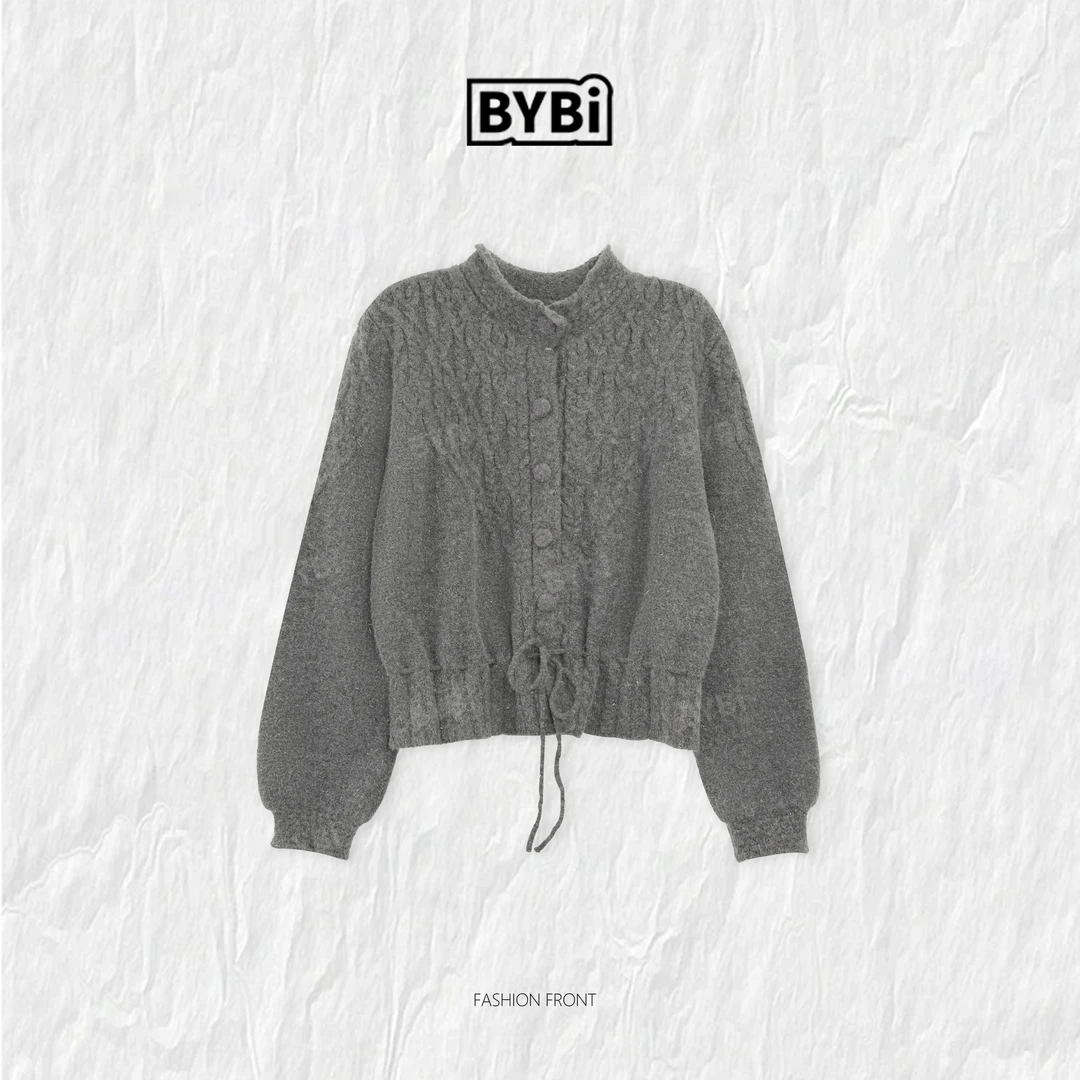 Barbie Siyu【挪威海】02315冬季细闪花边领下摆系带款温柔系毛衣