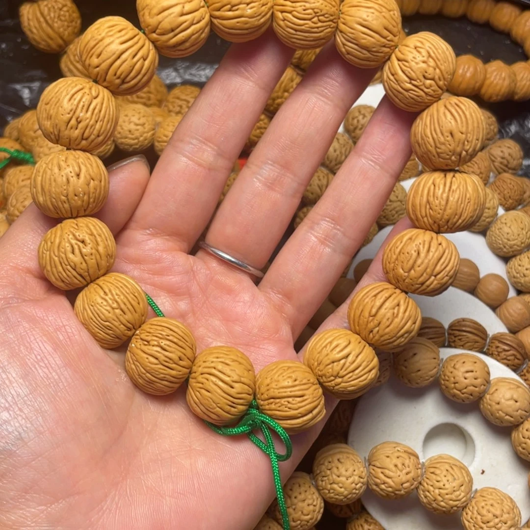 随***。桃木桃核手串19+树皮纹