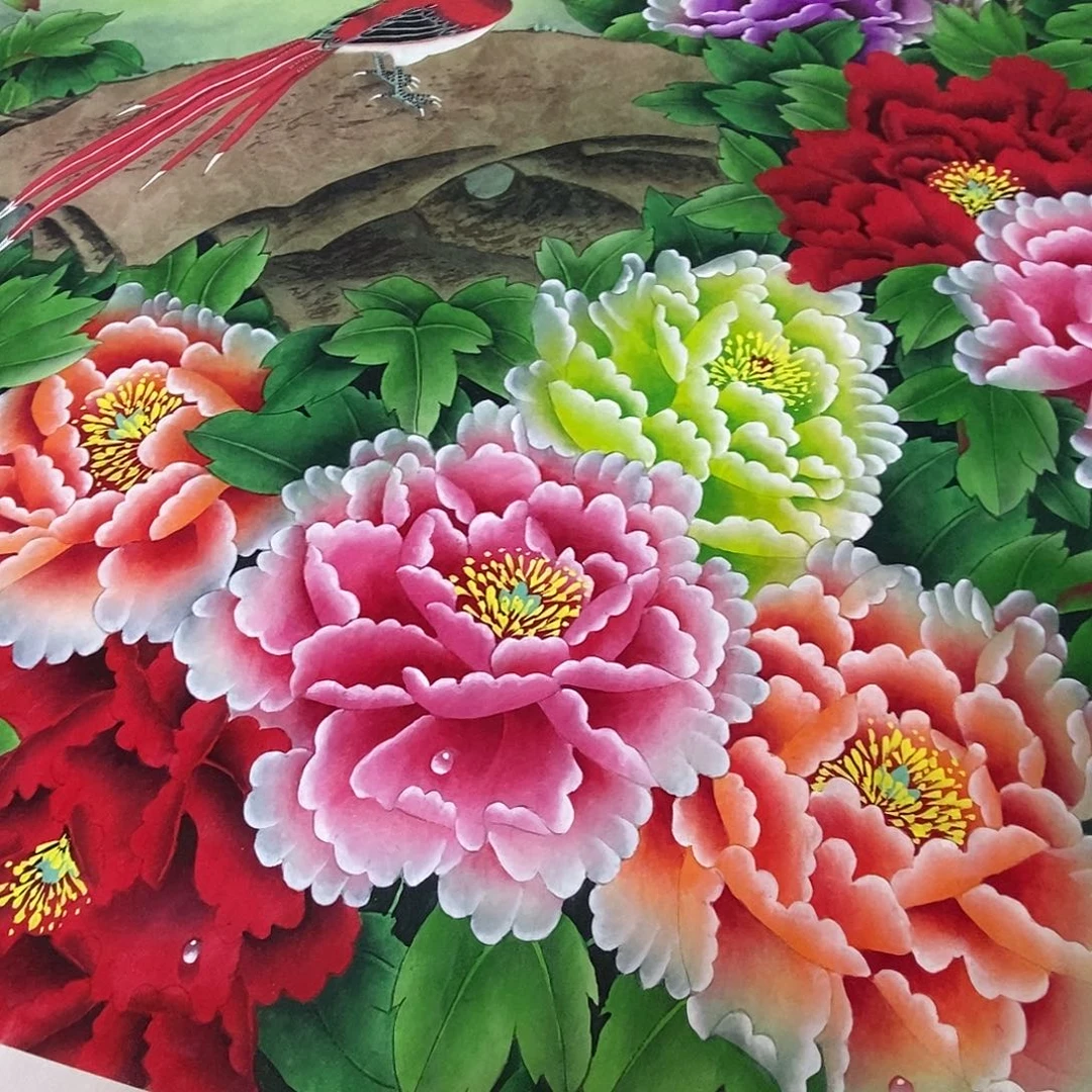 国画永中国牡丹手绘