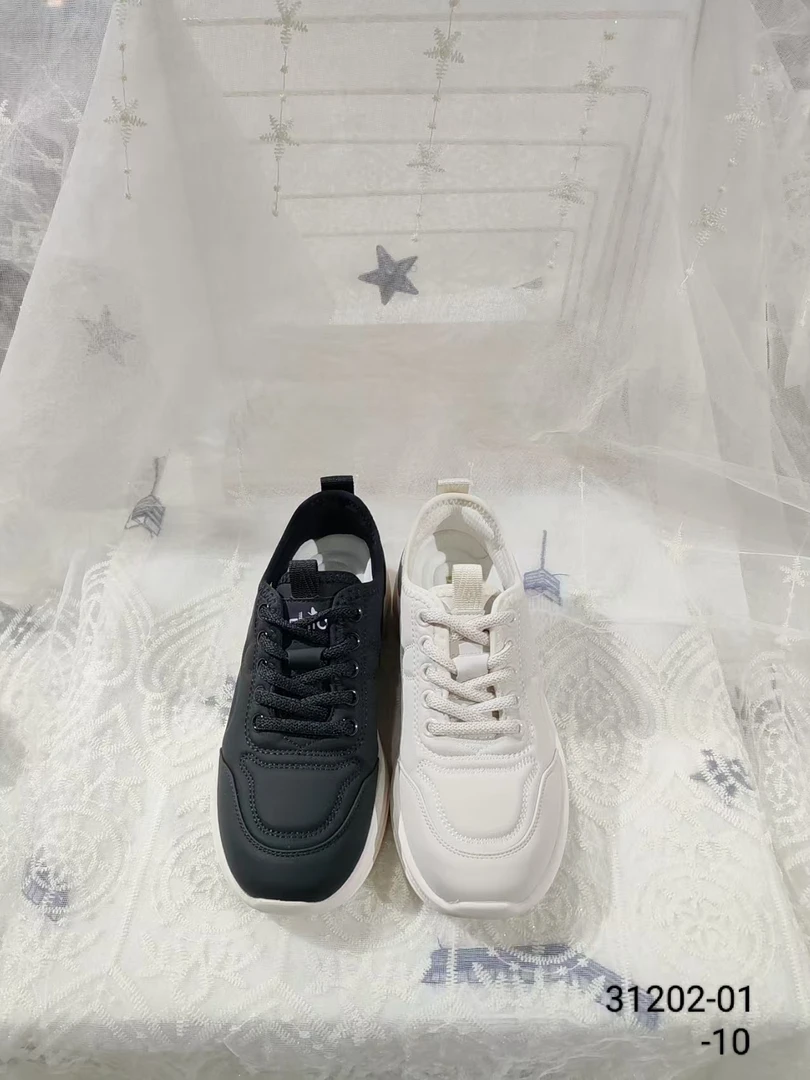 拼色浅口圆头深口防滑时尚休闲鞋系带女士单鞋运动鞋舒适网面