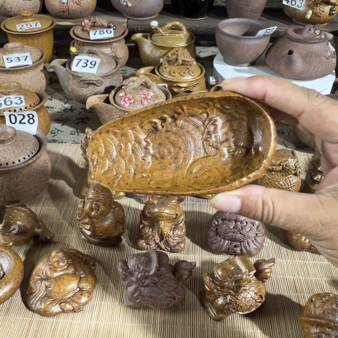缸茶则原谷烧高温粗瓷