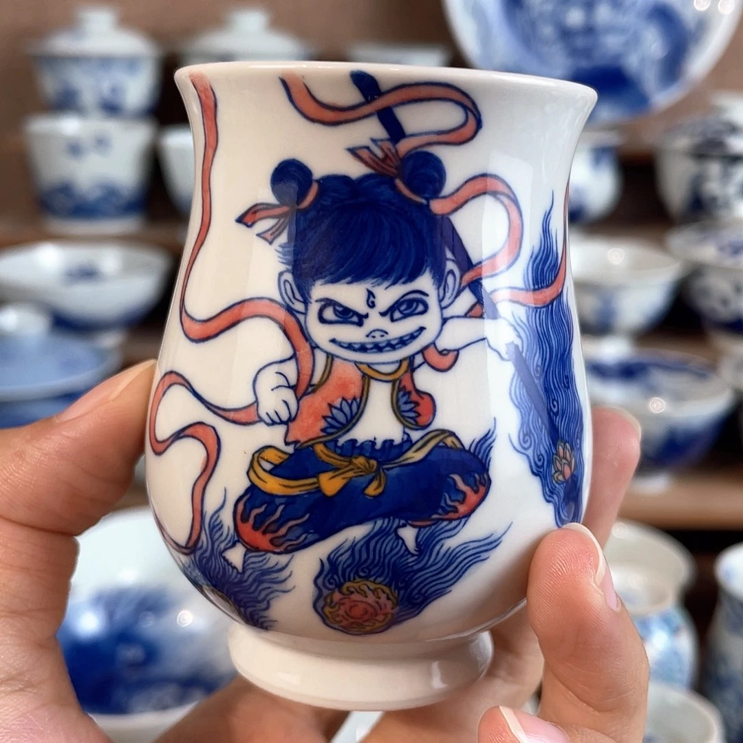 泥藝瓷梦哪吒玉兰闻香杯