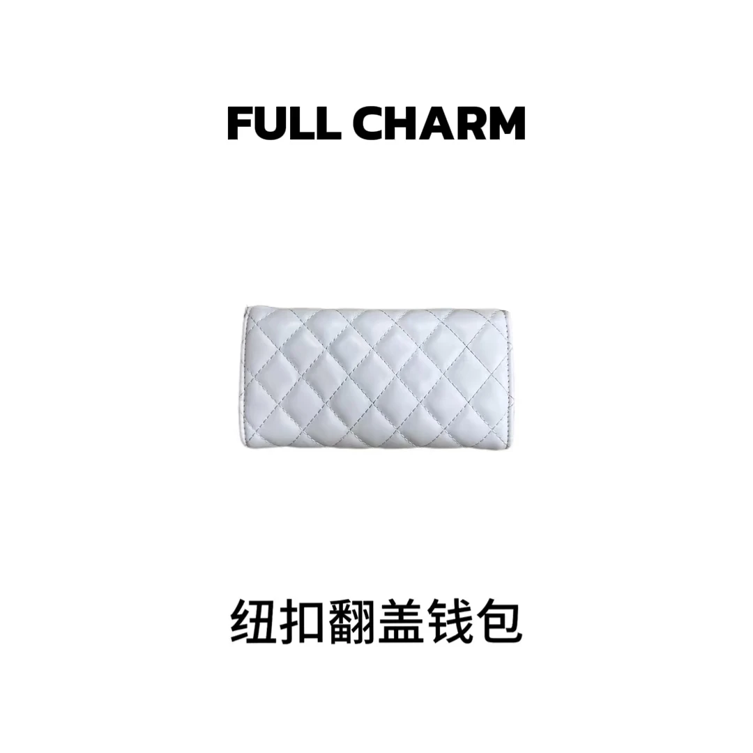 【E220】FULL CHARM-纽扣翻盖钱包-百搭手提单肩斜挎大容量通勤女包