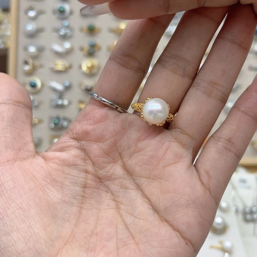 冬***洋淡水珍珠戒指合金