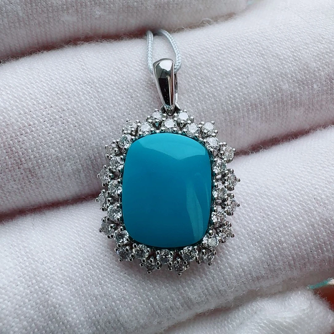 18K金镶嵌绿松石珠宝奇石