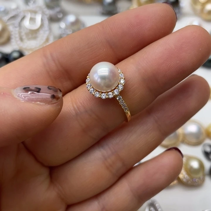 海水珍珠戒指银S925镶嵌