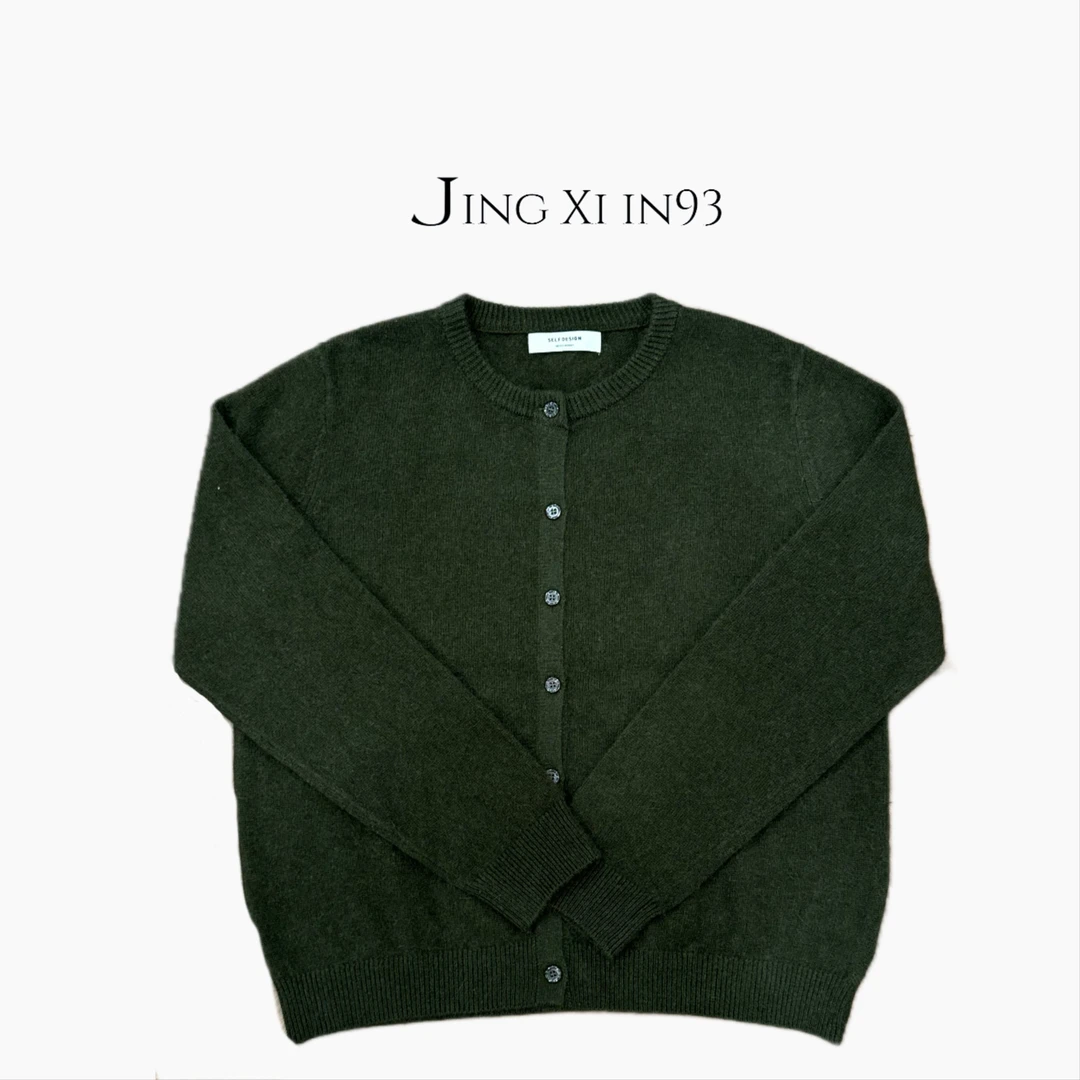 Jing Xi 【纯色绵羊毛开衫】设计师款极简风绵羊毛开衫上衣