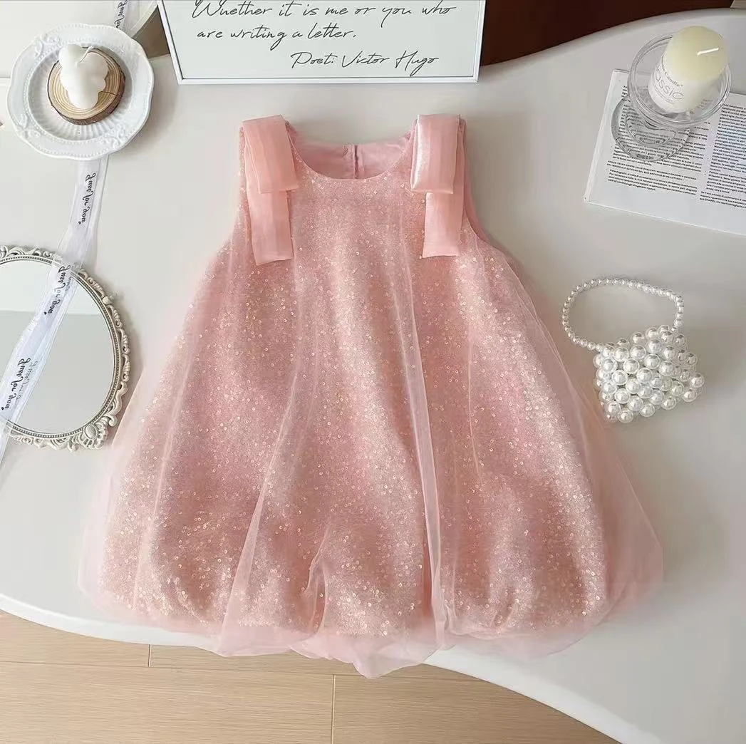 女童连裙子2025夏季新款公主风洋气时髦连衣裙小清新公主女孩纱裙