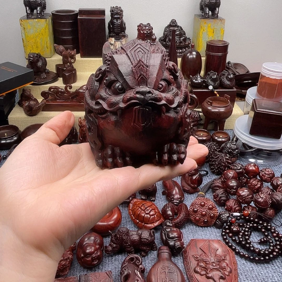 檀香紫檀（小叶紫檀）手工金蟾