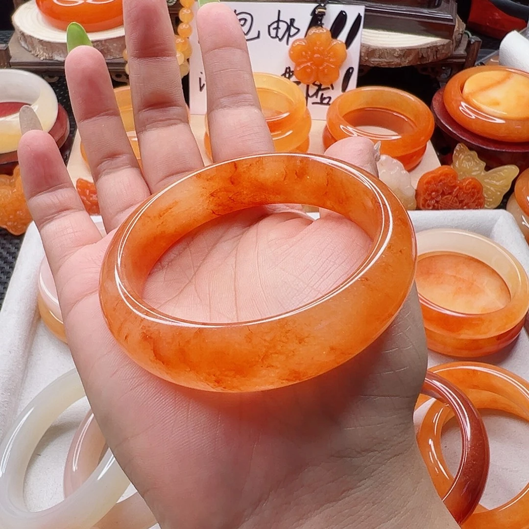 石英质玉（黄龙玉）未镶嵌手镯揉****～