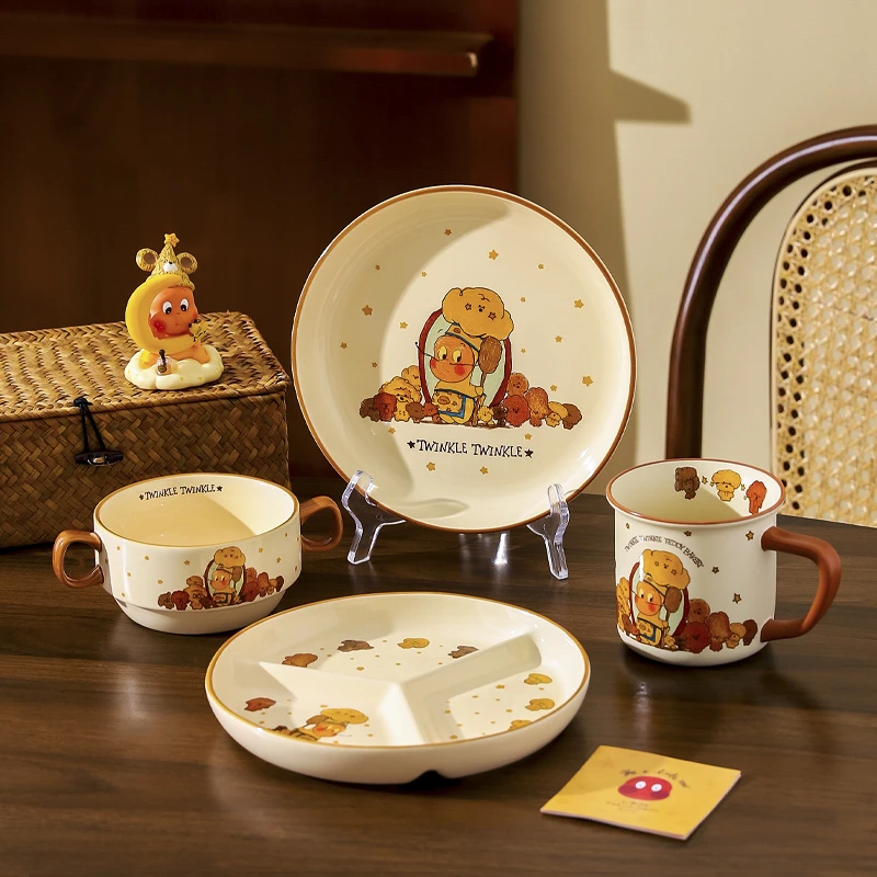 川岛屋星星人盘子家用菜盘可爱早餐分格盘高颜值酸奶碗一人食餐具