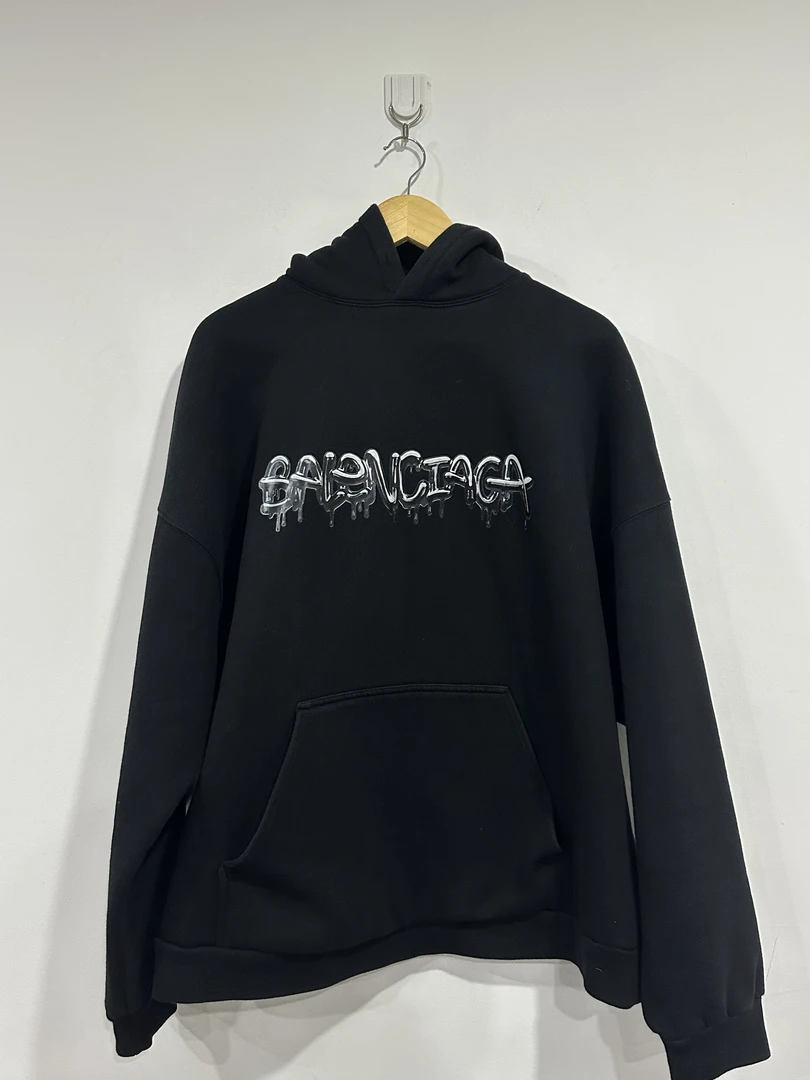 全新未使用 Balenciaga/巴黎世家 巴黎世家 溶解字母帽衫 3码