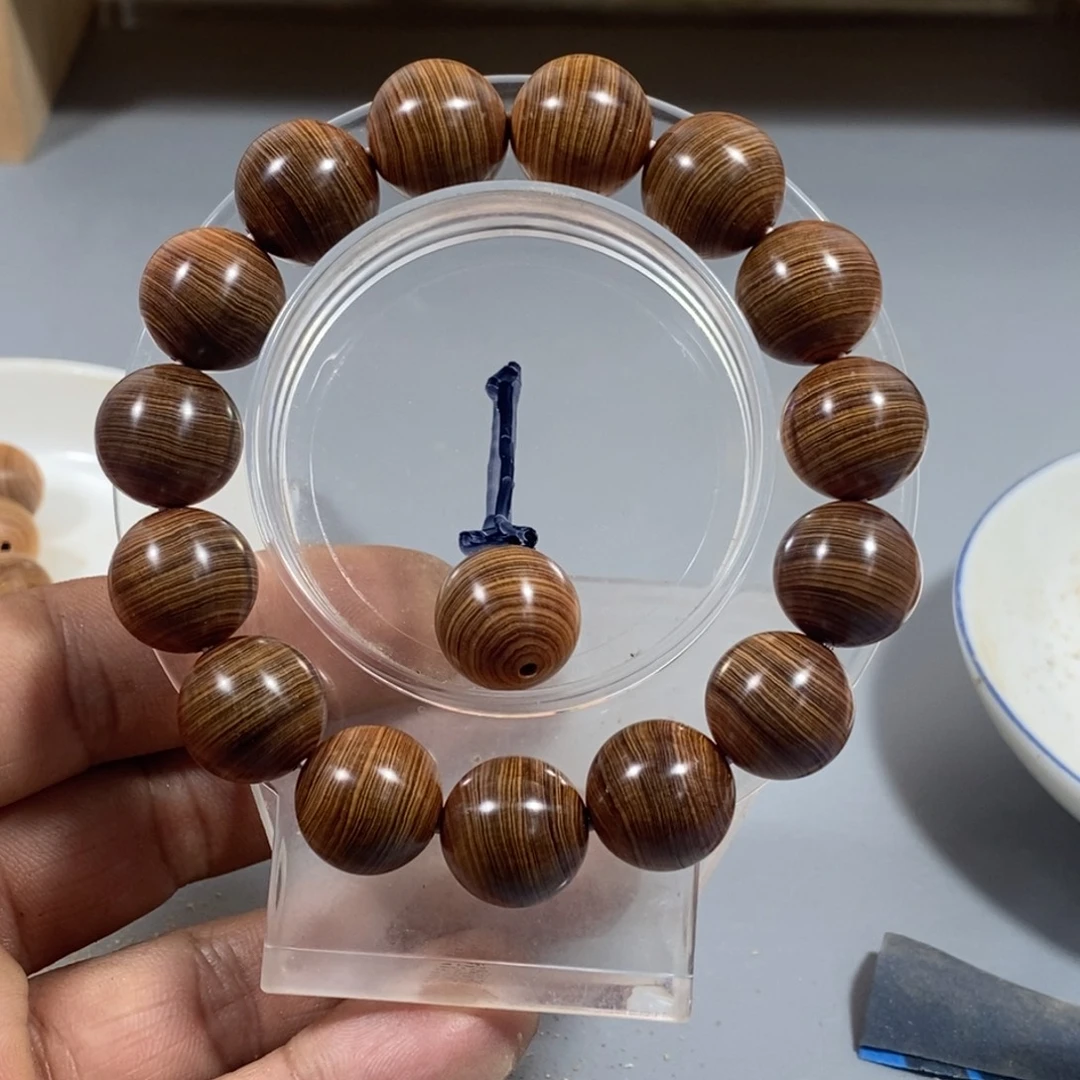****新柏木（崖柏）手串/手链1.5碳化干黑油甜奶香太行陈化崖柏