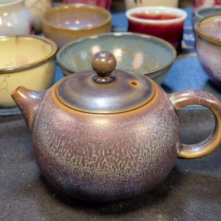 摆件钧瓷碳烧西施壶