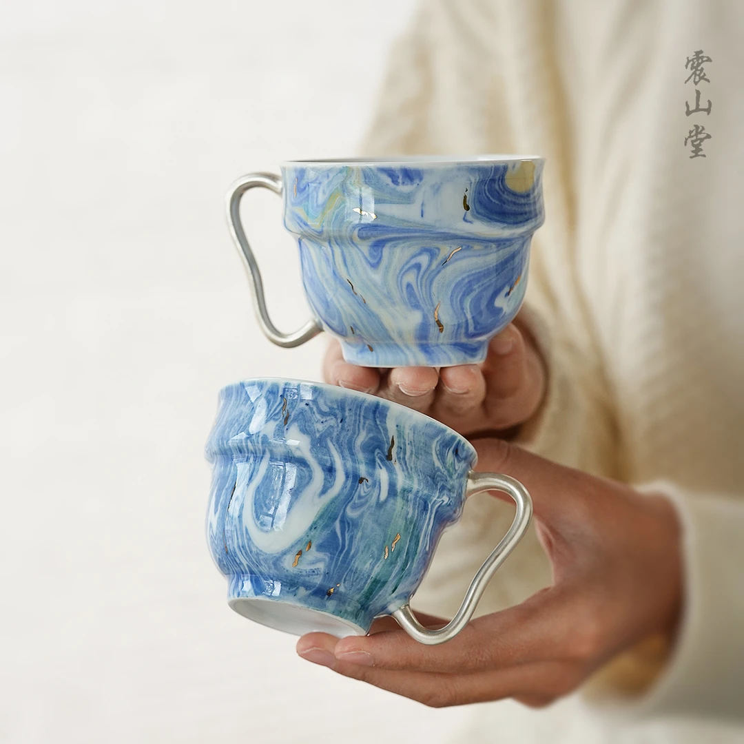 震山堂小众设计咖啡杯轻奢高级感陶瓷原创高档精致咖啡杯礼盒装