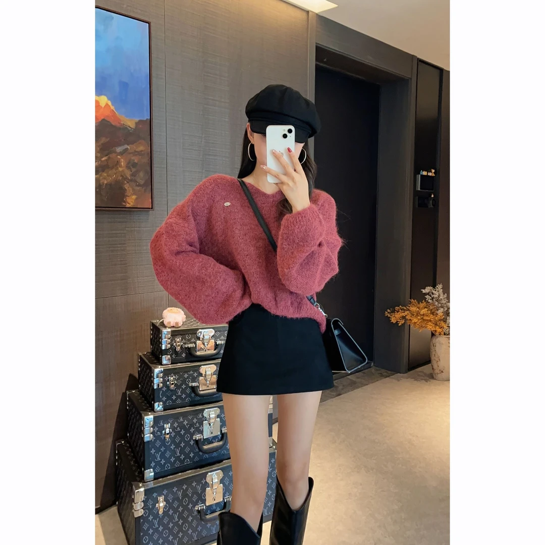 L&L 云云【琥珀午后】针织衫秋冬女毛针织衫复古百搭宽松毛衣