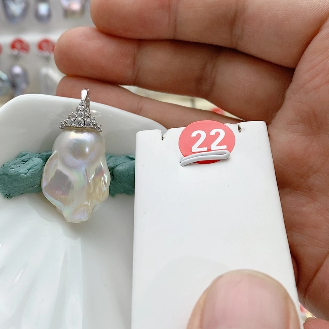 淡水珍珠颈饰银S925镶嵌胖*