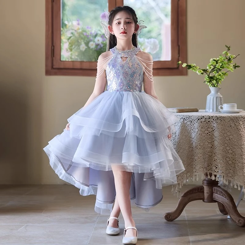 女童主持人高端公主裙晚礼服party花童生日女孩儿童走秀钢琴演出